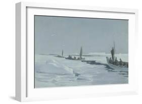 Sailing Towards Elephant Island Through Open Pack Ice, Weddell Sea-George Marston-Framed Giclee Print