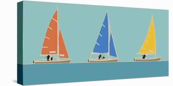 Sailing Trio I-Emily Burningham-Stretched Canvas