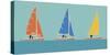 Sailing Trio I-Emily Burningham-Stretched Canvas