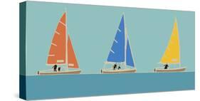 Sailing Trio I-Emily Burningham-Stretched Canvas