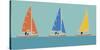 Sailing Trio I-Emily Burningham-Stretched Canvas