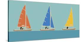 Sailing Trio I-Emily Burningham-Stretched Canvas