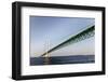 Sailing under the Mackinac Bridge in Mackinac Island, Michigan, USA-Joe Restuccia III-Framed Photographic Print