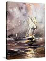 Sailing Vessel In A Stormy Sea-balaikin2009-Stretched Canvas