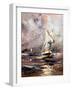 Sailing Vessel In A Stormy Sea-balaikin2009-Framed Art Print