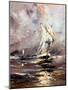 Sailing Vessel In A Stormy Sea-balaikin2009-Mounted Art Print
