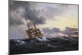 Sailing Vessels in a Stormy Sea, 1879-Wilhelm Melbye-Mounted Giclee Print