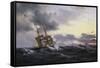 Sailing Vessels in a Stormy Sea, 1879-Wilhelm Melbye-Framed Stretched Canvas