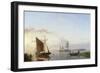 Sailing Vessels in an Estuary, 1853 (Oil on Canvas)-Hermanus Koekkoek-Framed Giclee Print