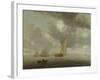 Sailing Vessels on a Inland Body of Water-Salomon van Ruysdael-Framed Art Print