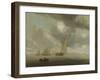 Sailing Vessels on a Inland Body of Water-Salomon van Ruysdael-Framed Art Print