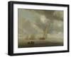 Sailing Vessels on a Inland Body of Water-Salomon van Ruysdael-Framed Art Print