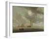 Sailing Vessels on a Inland Body of Water-Salomon van Ruysdael-Framed Art Print