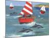 Sailing with Dolphins-Peter Adderley-Mounted Art Print