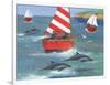 Sailing with Dolphins-Peter Adderley-Framed Art Print