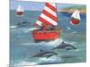 Sailing with Dolphins-Peter Adderley-Mounted Art Print