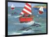 Sailing with Dolphins-Peter Adderley-Framed Art Print