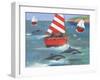 Sailing with Dolphins-Peter Adderley-Framed Art Print