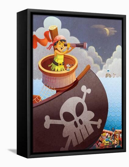 Sailing with Pirates - Jack & Jill-Merril Rainey-Framed Stretched Canvas