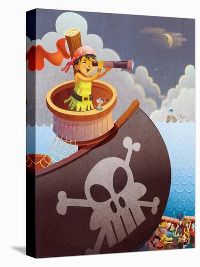 Sailing with Pirates - Jack & Jill-Merril Rainey-Stretched Canvas