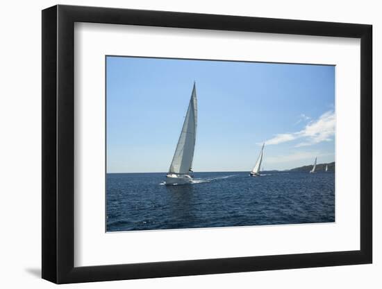 Sailing Yacht on the Race in a Sea.-De Visu-Framed Photographic Print