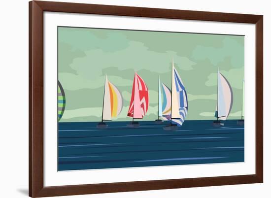 Sailing Yacht Regatta-Vertyr-Framed Art Print