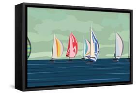 Sailing Yacht Regatta-Vertyr-Framed Stretched Canvas