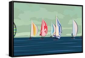 Sailing Yacht Regatta-Vertyr-Framed Stretched Canvas