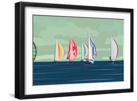 Sailing Yacht Regatta-Vertyr-Framed Art Print