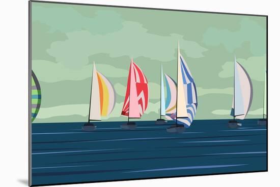 Sailing Yacht Regatta-Vertyr-Mounted Art Print