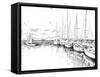 Sailing Yachts and Boat Illustration-ZoomTeam-Framed Stretched Canvas