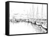 Sailing Yachts and Boat Illustration-ZoomTeam-Framed Stretched Canvas