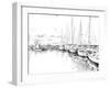 Sailing Yachts and Boat Illustration-ZoomTeam-Framed Art Print