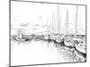 Sailing Yachts and Boat Illustration-ZoomTeam-Mounted Art Print