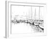 Sailing Yachts and Boat Illustration-ZoomTeam-Framed Art Print