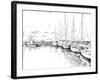 Sailing Yachts and Boat Illustration-ZoomTeam-Framed Art Print