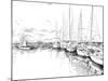 Sailing Yachts and Boat Illustration-ZoomTeam-Mounted Art Print