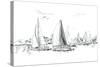 Sailing Yachts and Boat Illustration-ZoomTeam-Stretched Canvas