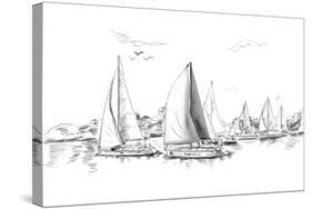 Sailing Yachts and Boat Illustration-ZoomTeam-Stretched Canvas