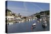 Sailing Yachts and Fishing Boats Moored in Looe Harbour, Cornwall, England, United Kingdom, Europe-Nick Upton-Stretched Canvas