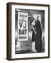 Sailor and His Girlfriend Celebrate News of the End of War in Front of a Theatre in New York's Time-null-Framed Photo