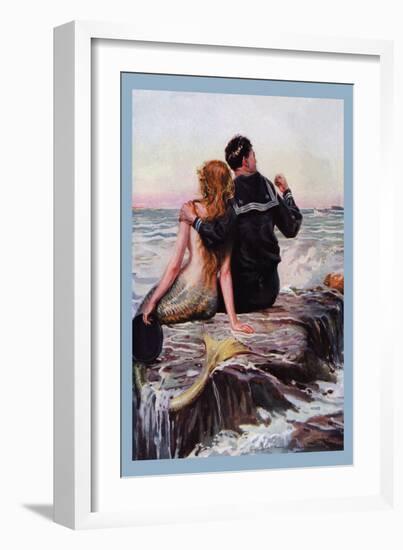 Sailor and Mermaid-null-Framed Art Print