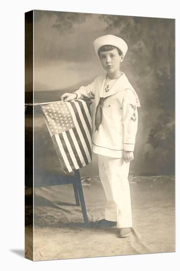 Sailor Boy with Flag-null-Stretched Canvas