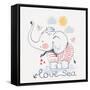 Sailor Elephant, Hand Drawn Vector Illustration, Can Be Used for Kid's or Baby's Shirt Design, Fash-Eteri Davinski-Framed Stretched Canvas