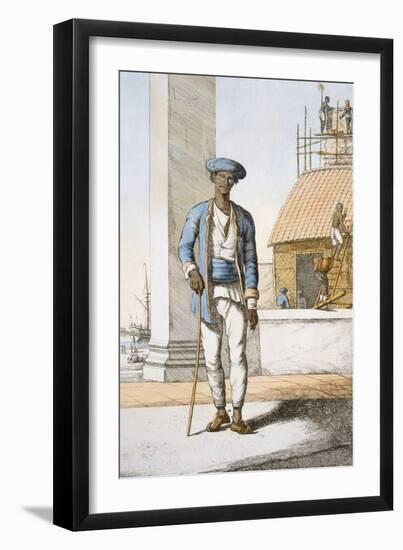 Sailor, from 'The Hindus, or the Description of their Manners, Costumes and Ceremonies', C.1808-12-Franz Balthazar Solvyns-Framed Giclee Print