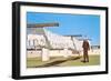 Sailor Guarding Laundry-null-Framed Art Print