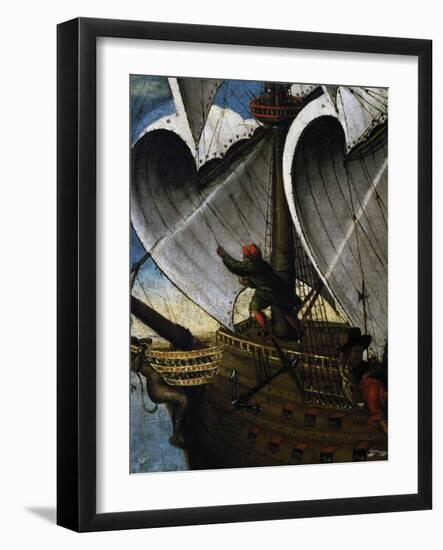 Sailor Hoisting Sail, Detail, Portugal, 16th Century-null-Framed Giclee Print