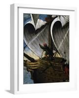 Sailor Hoisting Sail, Detail, Portugal, 16th Century-null-Framed Giclee Print