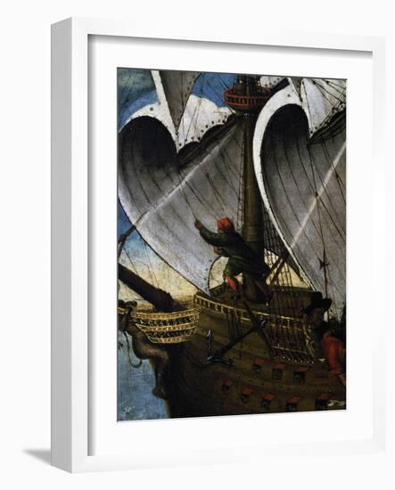 Sailor Hoisting Sail, Detail, Portugal, 16th Century-null-Framed Giclee Print