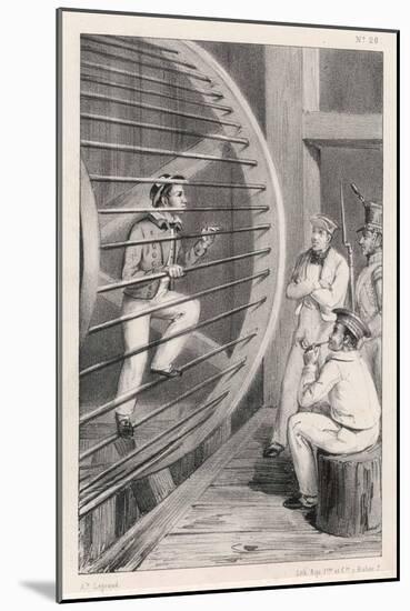 Sailor is Punished by Being Made to Work the Treadmill in Hobart Tasmania-A. Legrand-Mounted Art Print